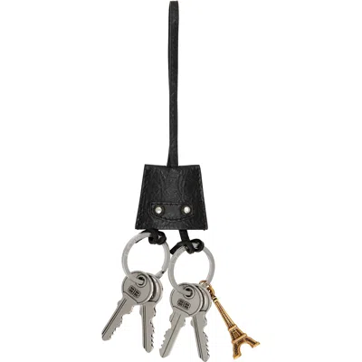 Balenciaga Black 'le City Charm Eiffel' Keychain In 1000-black