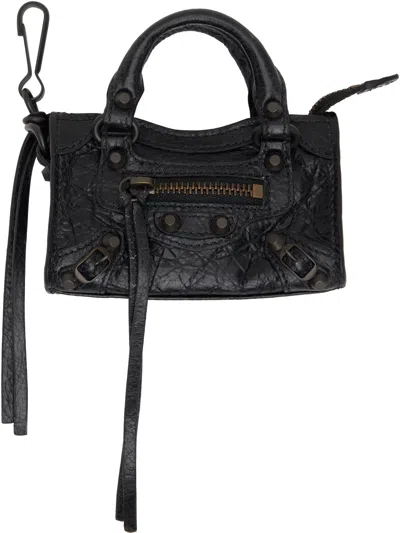 Balenciaga Black 'le City' Micro Bag Charm In 1000 Black