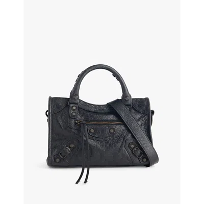 Balenciaga Womens Black Le City Mini Leather Top-handle Bag
