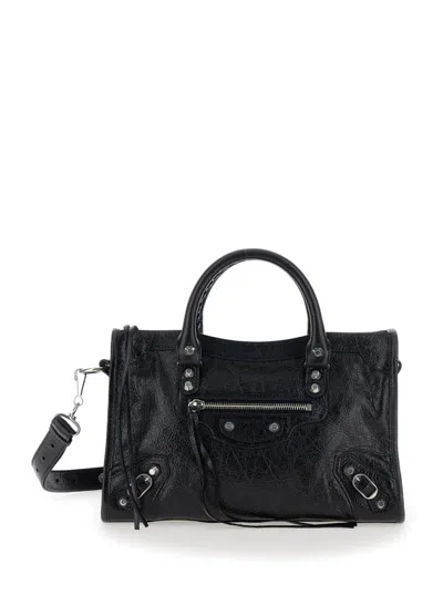 BALENCIAGA BLACK LE CITY SMALL SATCHEL BAG