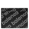 BALENCIAGA BALENCIAGA BLACK LEATHER ALL-OVER LOGO CARD HOLDER