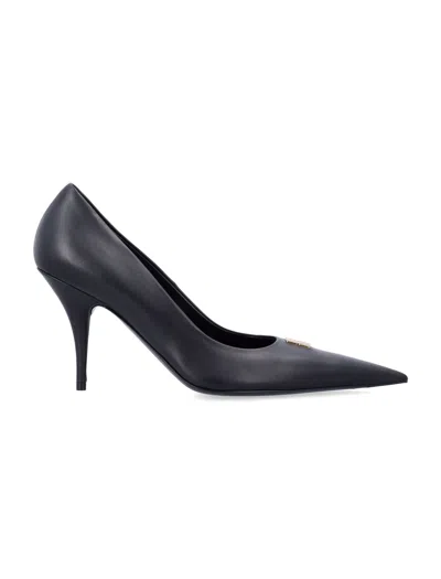 Balenciaga Black Leather Avenue Bb Editor 90 Pumps