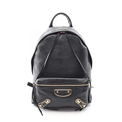 Pre-owned Balenciaga Black Leather Backpack Handbag ()
