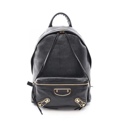 Pre-owned Balenciaga Black Leather Backpack Handbag ()