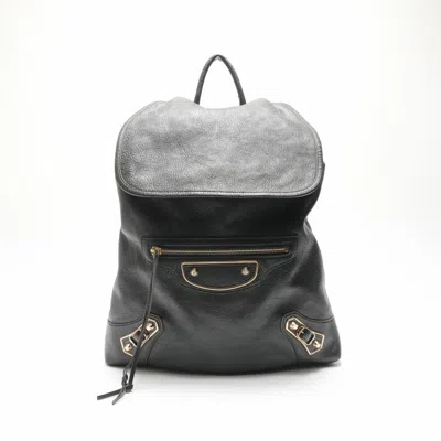 Pre-owned Balenciaga Black Leather Backpack ()