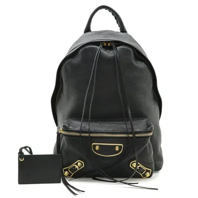 Pre-owned Balenciaga Black Leather Backpack ()