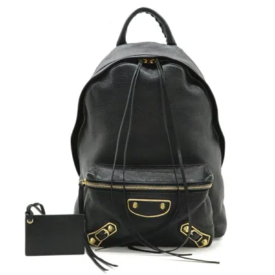 Pre-owned Balenciaga Black Leather Backpack ()