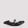 Balenciaga Black Lamb Leather Shoes With Striking Metallic Accents In Black