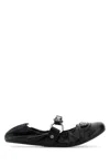 Balenciaga Black Lamb Leather Shoes With Striking Metallic Accents In Black