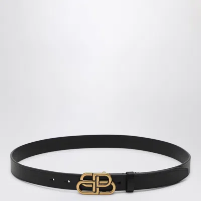 Balenciaga Bb Thin Belt In Black