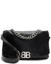 Balenciaga Black Leather Bb Soft Medium Shoulder Bag (authentic Pre-loved)