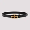 Balenciaga Crocodile Texture Belt With Gold-tone Interlocking Buckle