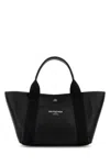 Balenciaga Black Leather Medium Biarritz Shopping Bag In Black