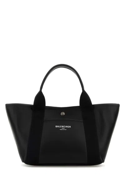 BALENCIAGA BLACK LEATHER BIARRITZ SHOPPING BAG