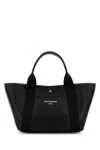 Balenciaga Black Leather Biarritz Shopping Bag In Black