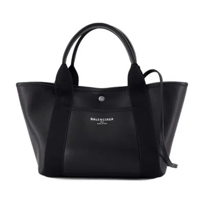 BALENCIAGA BALENCIAGA BLACK LEATHER BIARRITZ SHOPPING BAG