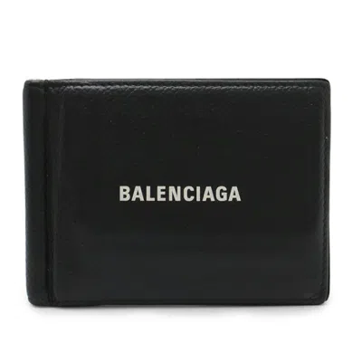 Pre-owned Balenciaga Black Leather Bill Wallet (bi-fold) ()