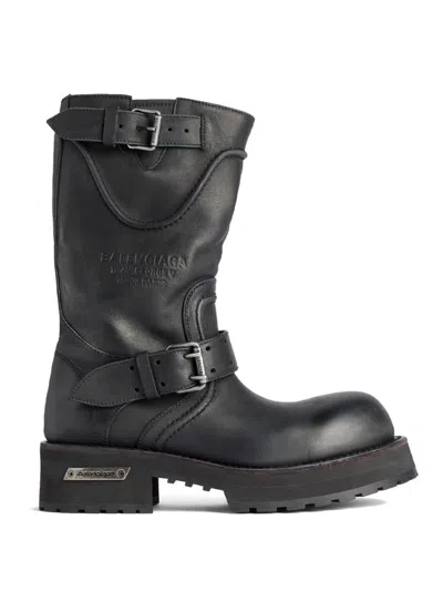 BALENCIAGA BLACK LEATHER BOOTS
