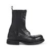 Balenciaga Rugged Leather Ankle Boots With Chunky Sole In Black