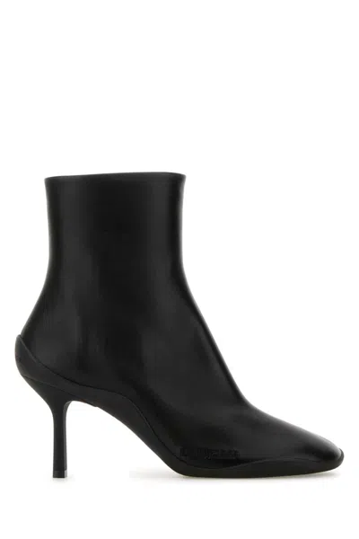 BALENCIAGA WOMEN BLACK LEATHER BOOTS, 6.5 LUXURY BOOTS FOR WOMEN DARVEYS