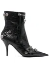 Balenciaga Cagole 50 Ankle Boots In Lamb Leather In Black