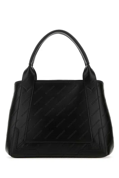 Balenciaga Black Leather Cabas Handbag
