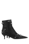 Balenciaga Cagole 50 Ankle Boots In Lamb Leather In Black