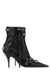 Balenciaga Pointed Toe Ankle Boots With Buckles And Studs