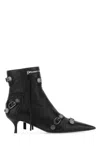 Balenciaga Mid-calf Lambskin Boots With Metallic Accents In Black