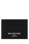 Balenciaga Credit Card Holder Genuine Grained Leather As In Black