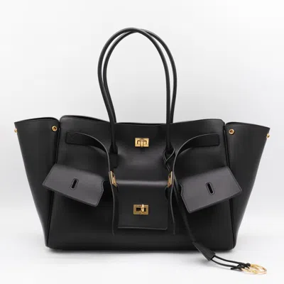 Balenciaga Black Leather Carry All Bel Air Backpack In Multi