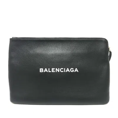 Pre-owned Balenciaga Black Leather Clutch Bag ()