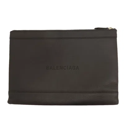 Pre-owned Balenciaga Black Leather Clutch Bag ()