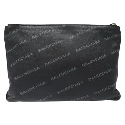 Pre-owned Balenciaga Black Leather Clutch Bag ()