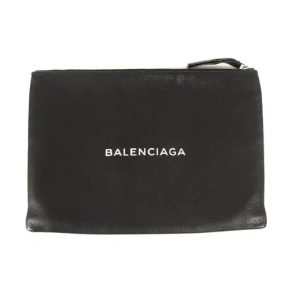 Pre-owned Balenciaga Black Leather Clutch Bag ()