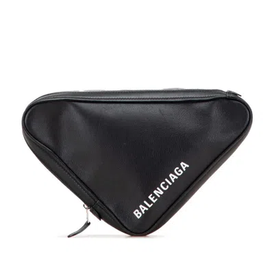 Pre-owned Balenciaga Black Leather Clutch Bag ()