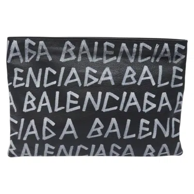Pre-owned Balenciaga Black Leather Clutch Bag ()