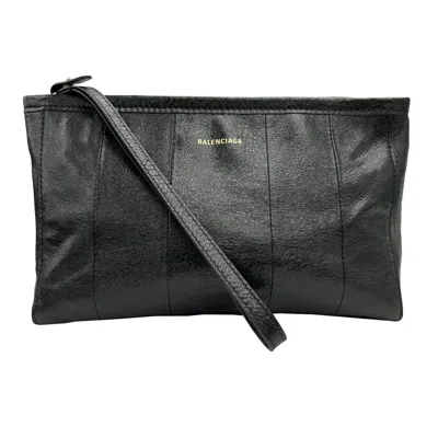 Pre-owned Balenciaga Black Leather Clutch Bag ()