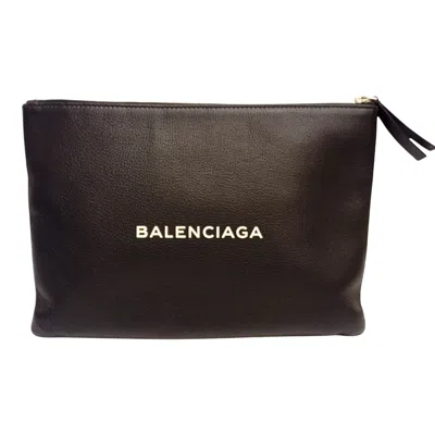 Pre-owned Balenciaga Black Leather Clutch Bag ()