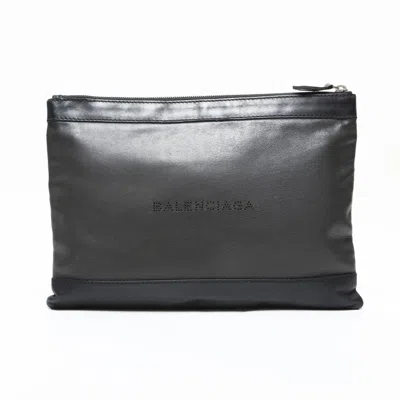 Pre-owned Balenciaga Black Leather Clutch Bag ()