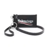 Balenciaga Black Leather Coin Purse/coin Case In Black