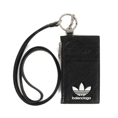 Pre-owned Balenciaga Black Leather Coin Purse/coin Case ()