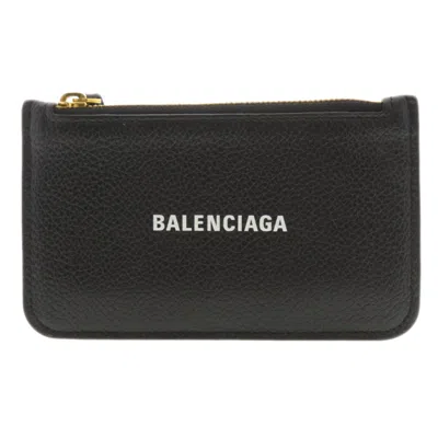 Pre-owned Balenciaga Black Leather Coin Purse/coin Case ()