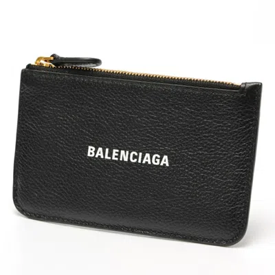 Pre-owned Balenciaga Black Leather Coin Purse/coin Case ()