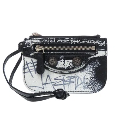 Pre-owned Balenciaga Black Leather Coin Purse/coin Case ()