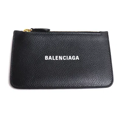 Pre-owned Balenciaga Black Leather Coin Purse/coin Case ()
