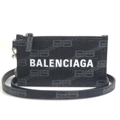 Pre-owned Balenciaga Black Leather Coin Purse/coin Case ()