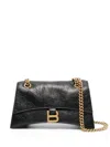 Balenciaga Borsa Crush Piccola With Catena In Pelle Di Vitello Crush Black With Antique Gold Finish