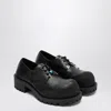Balenciaga Black Leather Derby Hummer Lace Up Shoes In Black