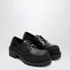 Balenciaga Black Leather Derby Hummer Lace Up Shoes In Black